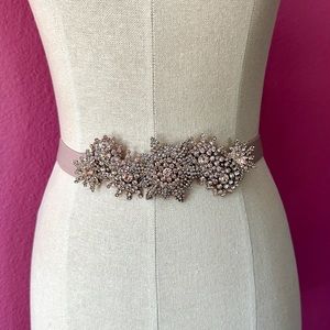 BCBGMAXAZRIA faux crystals jeweled embellished stretch belt Evening Wear